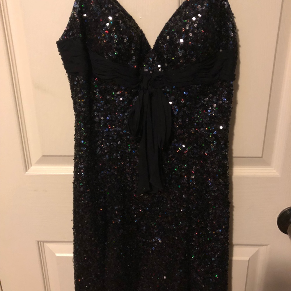 Cache Sequin Black Dress